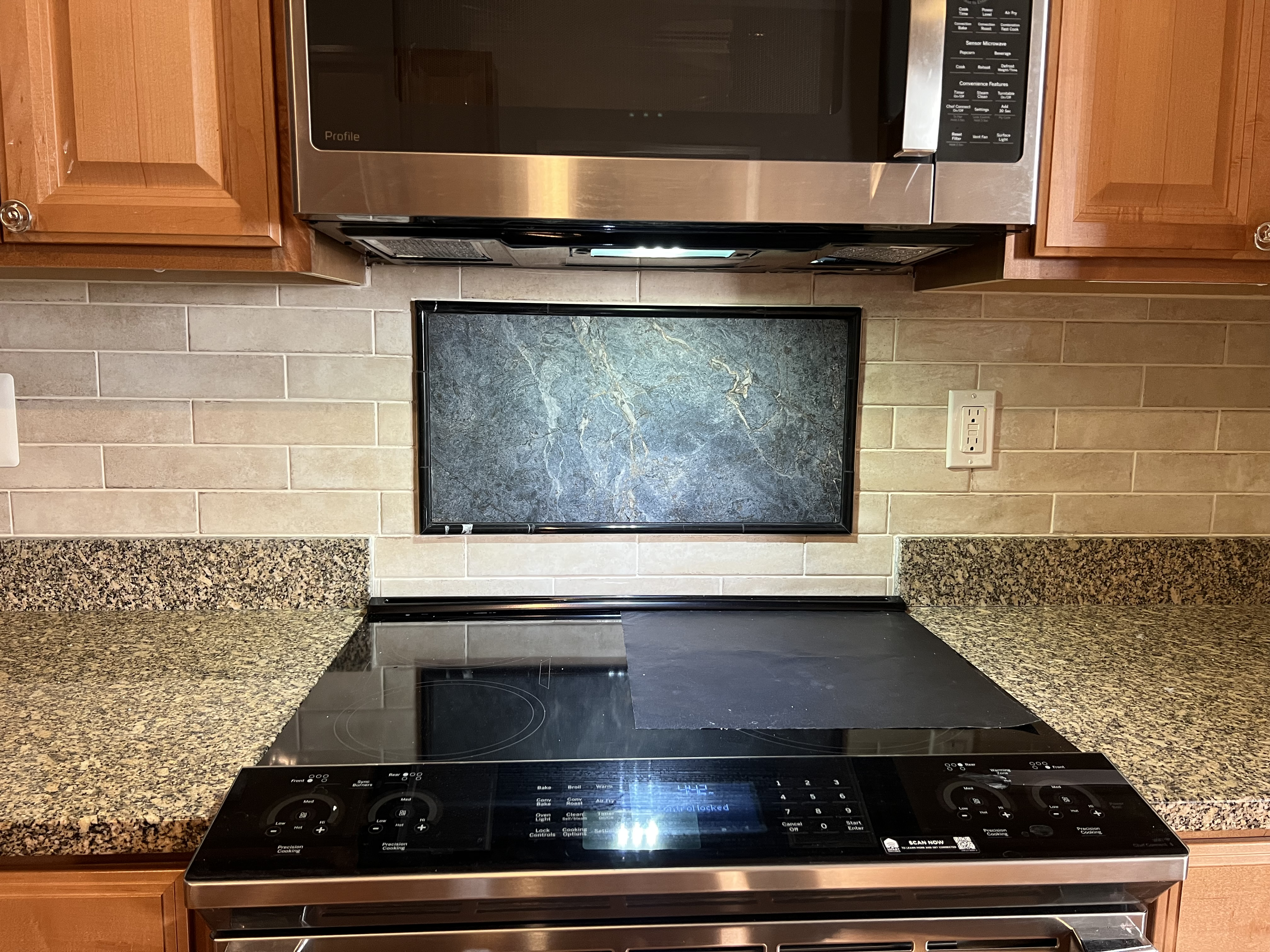 Framed Tile Under Microwave